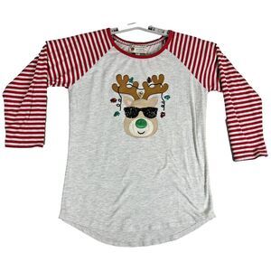 Vintage Made Especially For You Poof Girl XL Reindeer T Shirt Sequin Applique